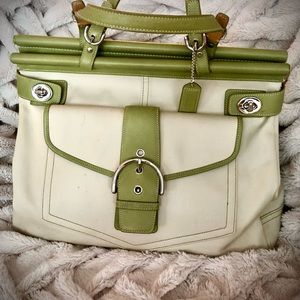 Beautiful Coach canvas / leather tote bag.